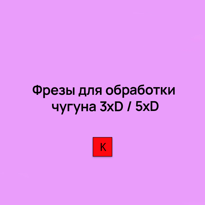 Фрезы для обработки чугуна 3xD / 5xD наружный / внутренний подвод сож