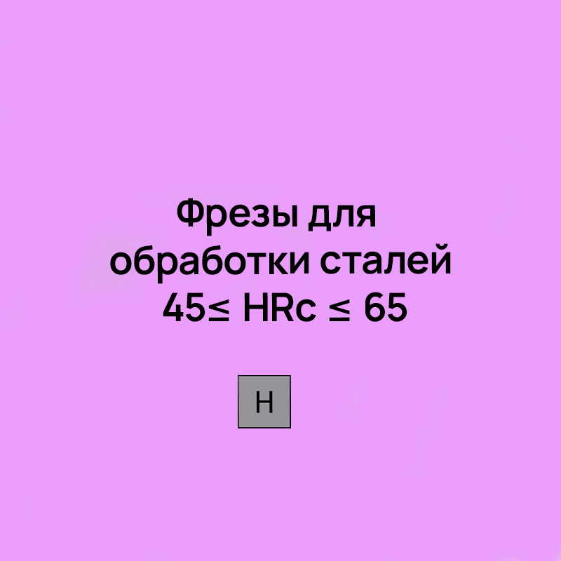 Фрезы для обработки сталей 45≤ HRc ≤ 65