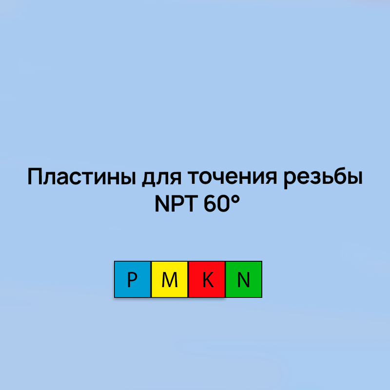 Пластины для точения резьбы NPT 60°, полный профиль NPT