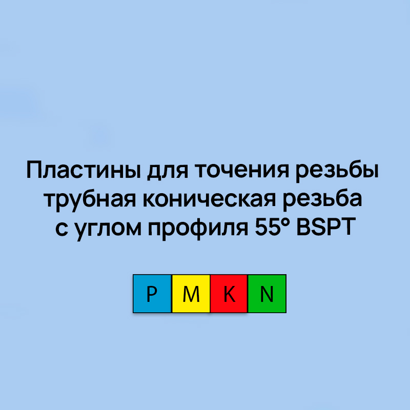 Пластины для точения резьбы трубная коническая резьба с углом профиля 55° BSPT , полный профиль BSPT