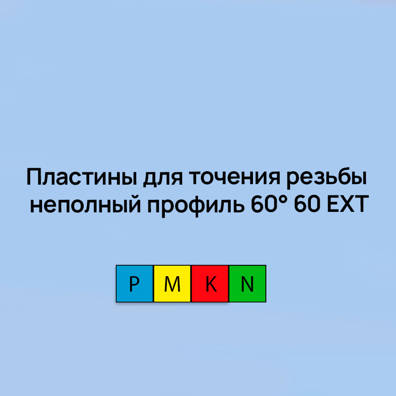 Пластины для точения резьбы неполный профиль 60° 60 EXT